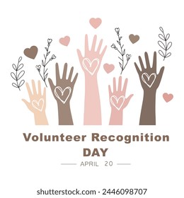 Volunteer Recognition Day, banner, poster, template. 
