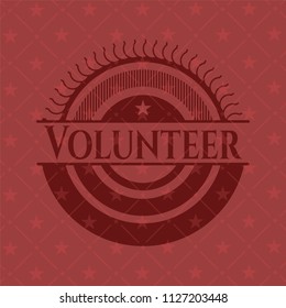 Volunteer red emblem. Vintage.