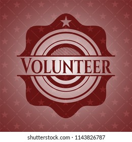 Volunteer red emblem. Vintage.