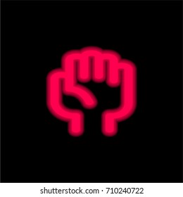 Volunteer red glowing neon ui ux icon. Glowing sign logo vector