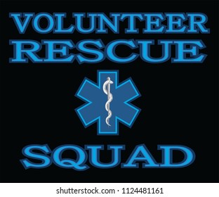 Volunteer Rescue Squad is an illustration that can be used to represent rescue volunteer squad crews or members. Just add your name or location. Great for logos, ads, flyers, t-shirts or anything else