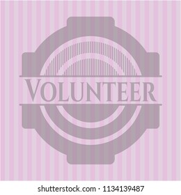 Volunteer retro pink emblem