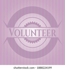 Volunteer retro pink emblem. Conceptual design.