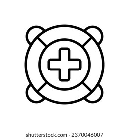 Volunteer Security Outline Icon Vector Illustration