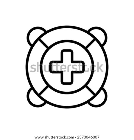 Volunteer Security Outline Icon Vector Illustration