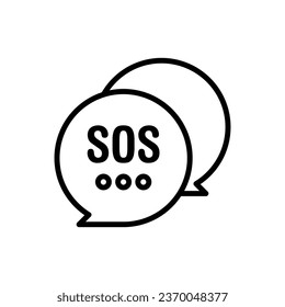 Volunteer Sos Outline Icon Vector Illustration