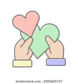 Volunteer Supporter lineal color icon , vector, pixel perfect, illustrator file