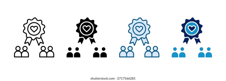 Conjunto de iconos de Equipo voluntario Colección de estilo múltiple