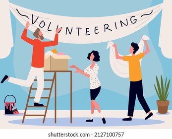volunteer team work together concept