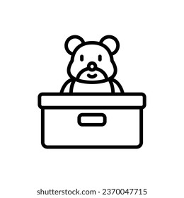Volunteer Toy Donation Outline Icon Vector Illustration