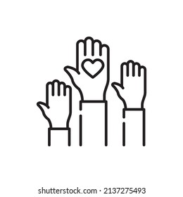 Ilustración de diseño de icono de contorno de vector voluntario. Archivo EPS 10 sobre fondo blanco