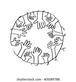 Volunteer and Voting Concept Present With Raised Hands 