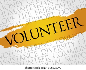 Volunteer word cloud concept