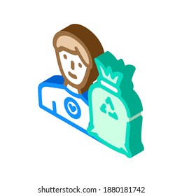volunteer worker glyph icon vector. volunteer worker sign. isolated contour symbol black illustration