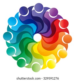 volunteer worker hands circle