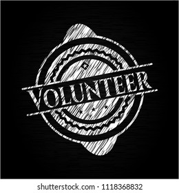 Volunteer written with chalkboard texture