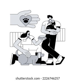 Volunteering abstract concept vector illustration. Volunteer project, community service, altruistic job activity, volunteering for animal shelter, non-profit social organization abstract metaphor.