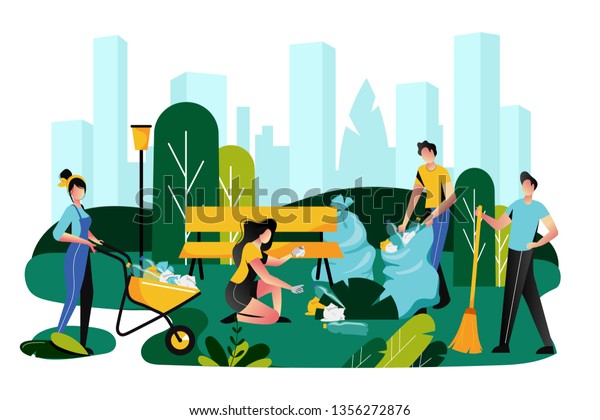 Volunteering Charity Social Concept Volunteer Team Stock Vector ...