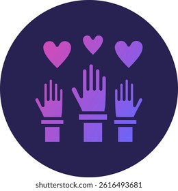 Volunteering Glyph Circle Gradient Icon