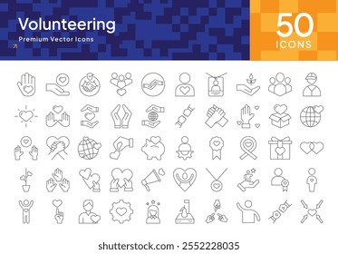 Volunteering Icon Pack for Charity, Social Work, and Community Service