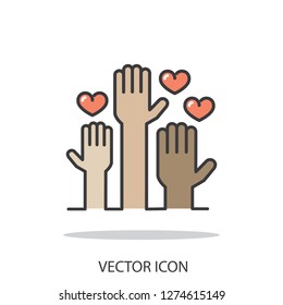 Volunteering icon vector