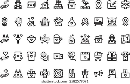 Volunteering icons High-Quality Vector Icons Collection with Editable Stroke. Ideal for Professional and Creative Projects