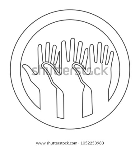 Volunteering outline icon concept. Circle shaped