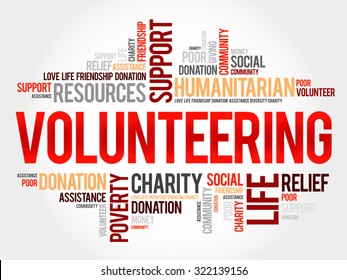 Volunteering word cloud concept