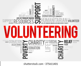 Volunteering word cloud concept
