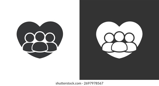 Icono de voluntariado. Icono de la serie de glifos sólidos