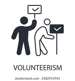 volunteerism icon. vector.Editable stroke.linear style sign for use web design,logo.Symbol illustration.