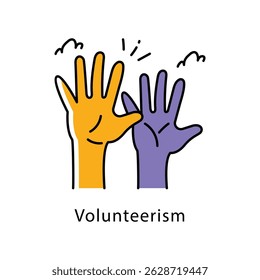 Volunteerism Vector Filled Outline Style Icon. Eps 10 File 
