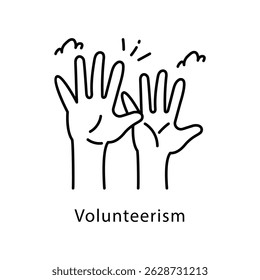 Volunteerism Vector Outline Style Icon. Eps 10 File