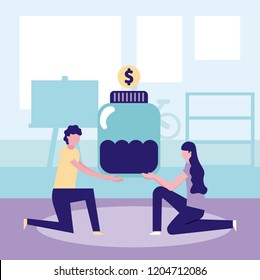 volunteers help work
