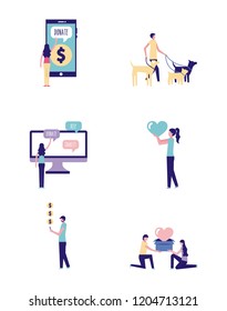 volunteers help work