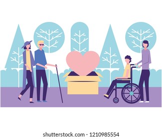 volunteers help work