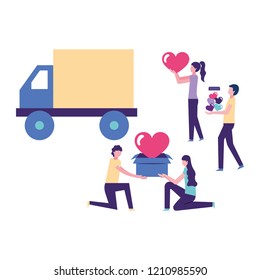 volunteers help work