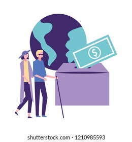 volunteers help work