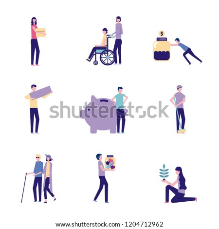 volunteers help work