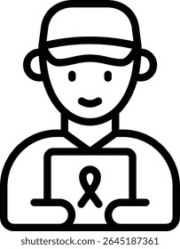 volunteers icon illustration design with outline, this is not made from any AI generation