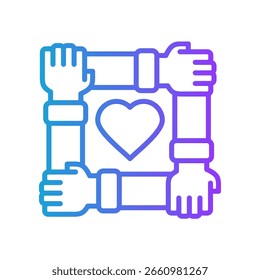Volunteers Icon Line Gradient Vector Illustration