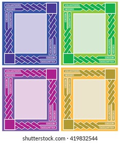 Volunteers needed icon set.
Multicolor graphic image of text writing, study design options.
