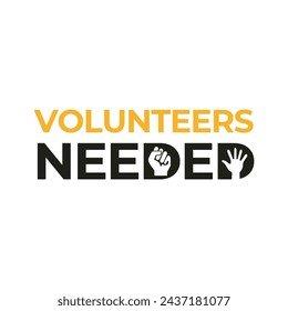 Los voluntarios necesitaban burbujas de diálogo. Megáfono. Banner para negocios, marketing y publicidad. Ilustración vectorial.