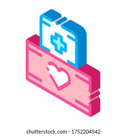 Volunteers Support Medikit vector isometric sign. color isolated symbol illustration