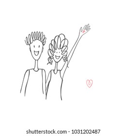 Volunteers. Vector illustration