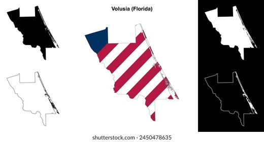 Volusia County (Florida) outline map set