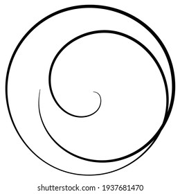 Volute, helix, and spiral vector illustration. Circular and random squiggly, squiggle lines motif, mandala