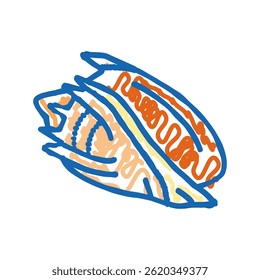volute sea shell beach doodle icon sketch vector. volute sea shell beach sign. isolated symbol illustration