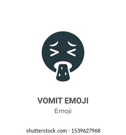Vomit emoji vector icon on white background. Flat vector vomit emoji icon symbol sign from modern emoji collection for mobile concept and web apps design.