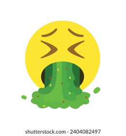 Símbolo vomit face emoji vector